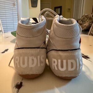 White Athletic Knit Mid-Top Shoes